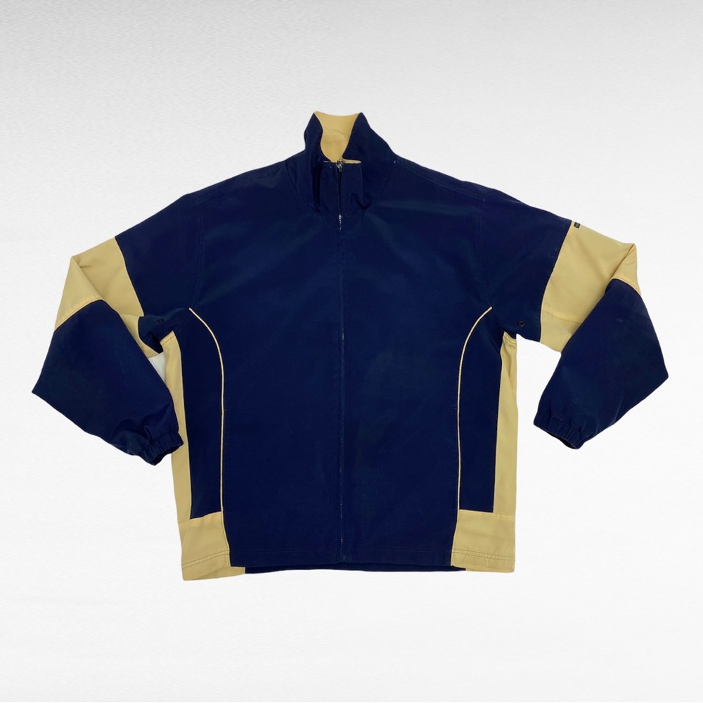 VINTAGE | 1990's Perry Ellis Portfolio Blue Colorblock Windbreaker Jacket